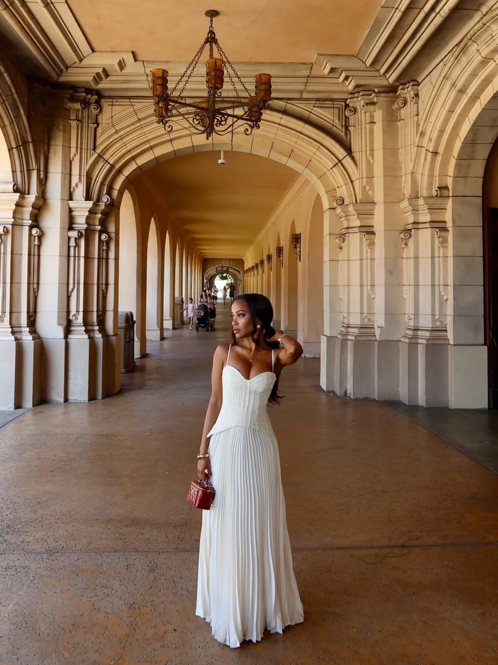 Daniella Lace Corset Pleated Maxi Dress - Picture 2 of 3